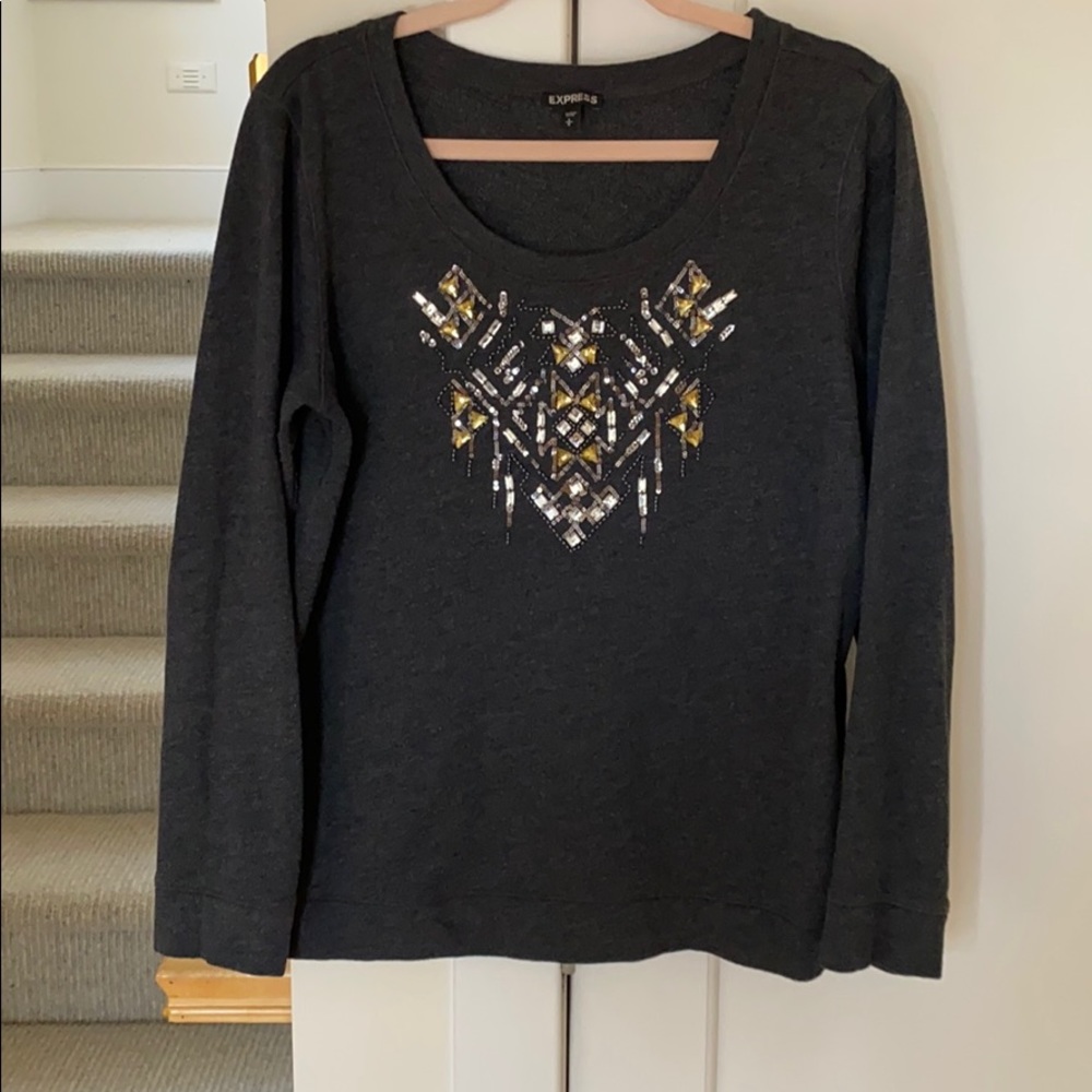 Express sweater with embellished collar
